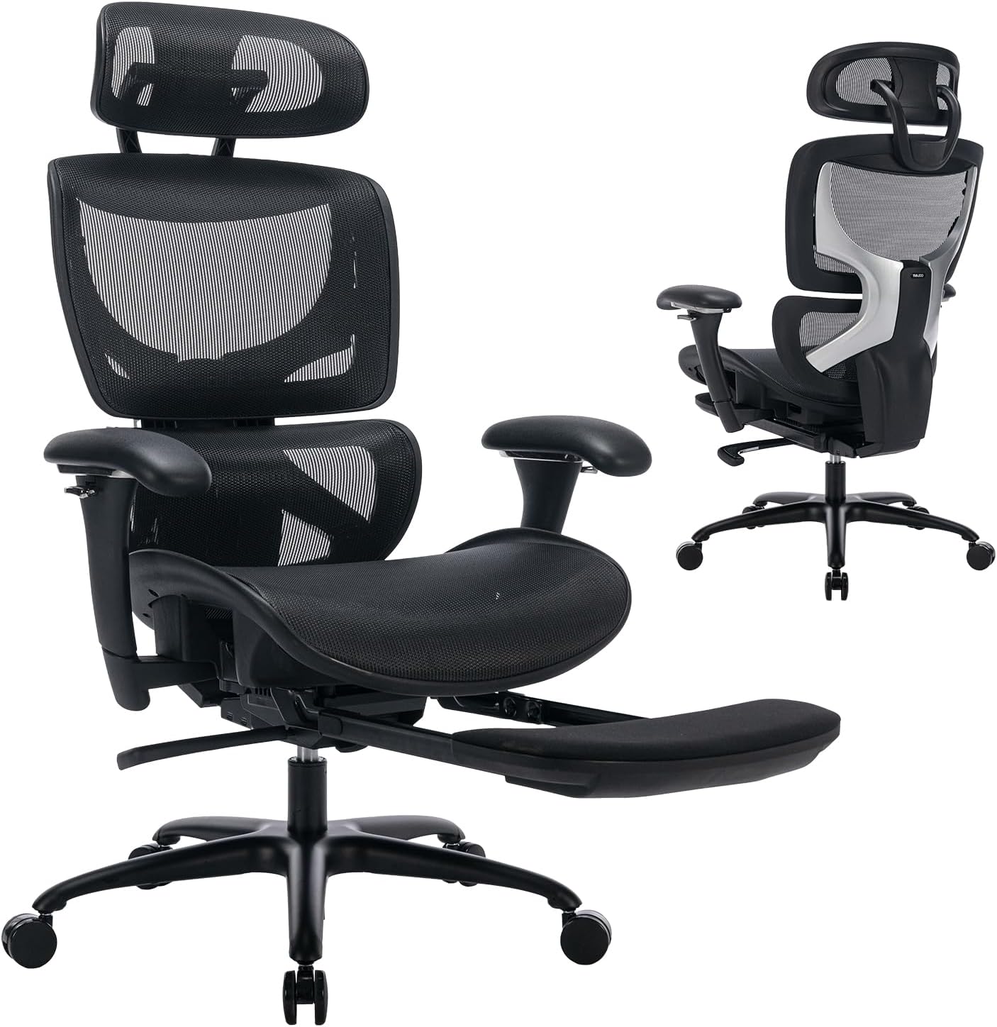 Ergonomic Mesh Office Chair – High Back, Footrest, 3D Arms