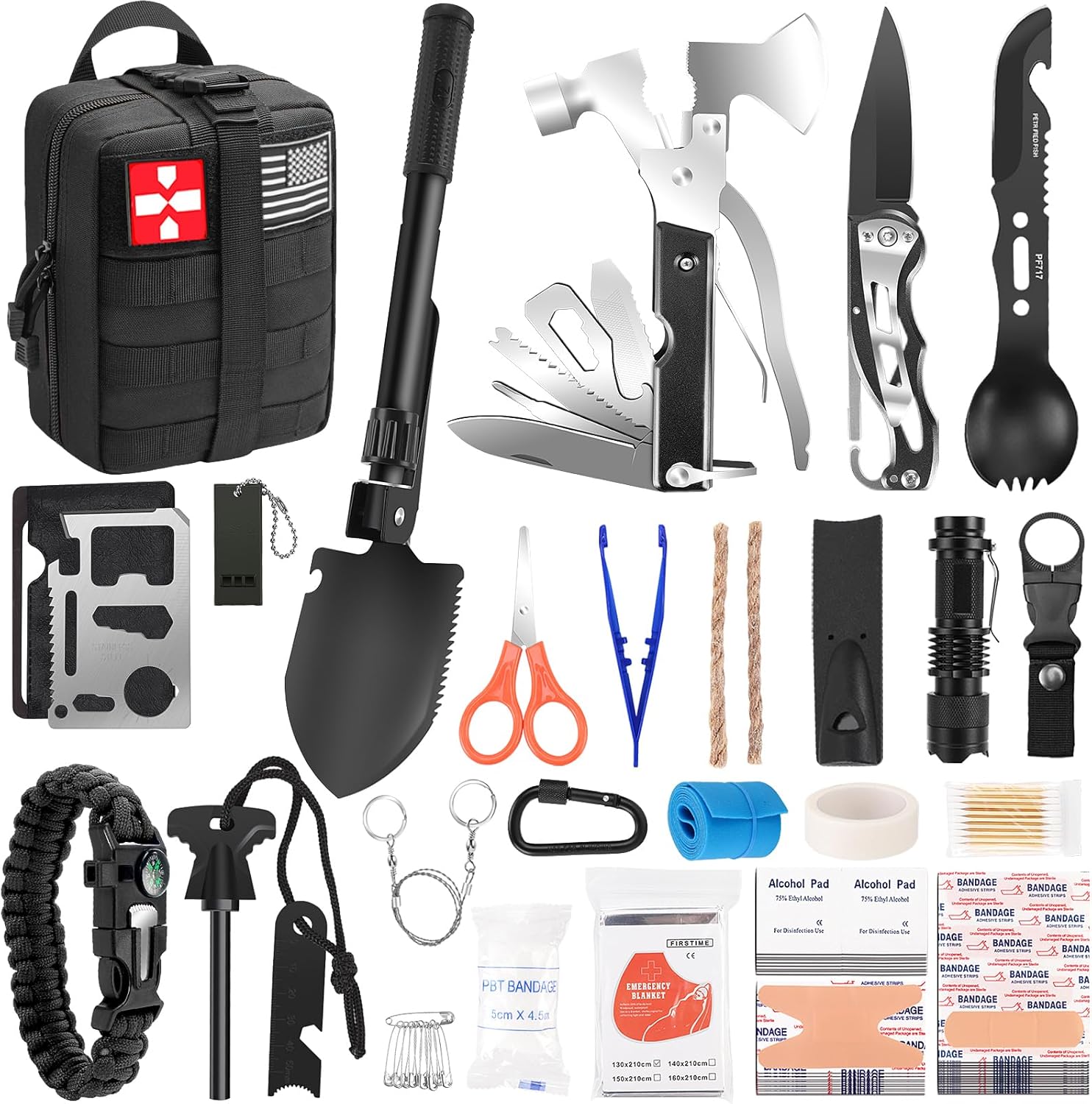 150-Piece Survival Kit with Trauma First Aid