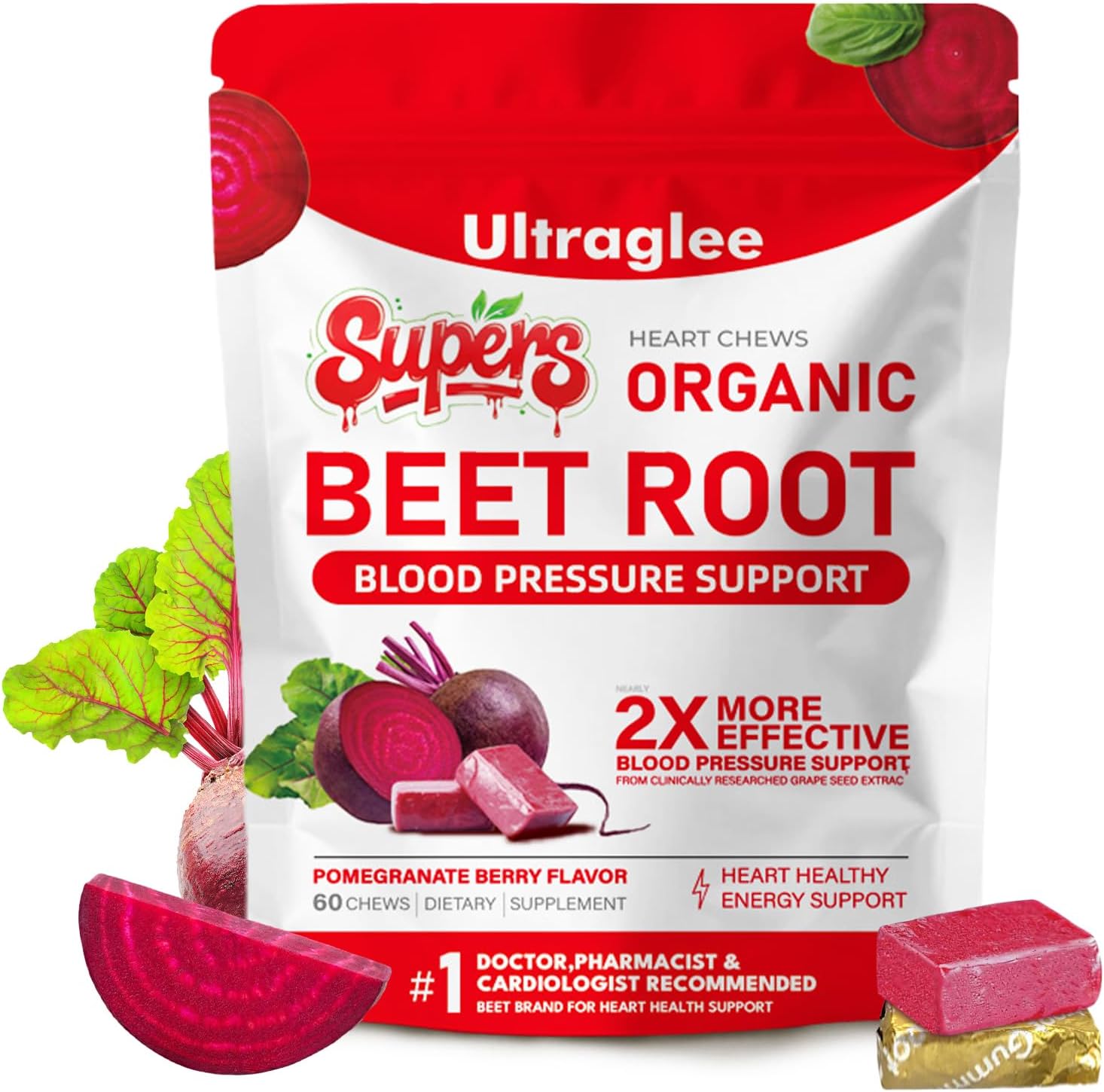 Super-Beets Heart Chews: Nitric Oxide Support Soft Beets Supplement