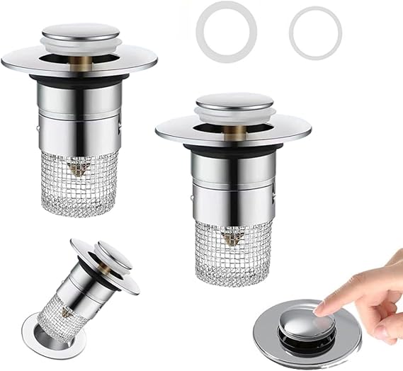 Pop‑Up Sink Drain Strainer – 2 Pack