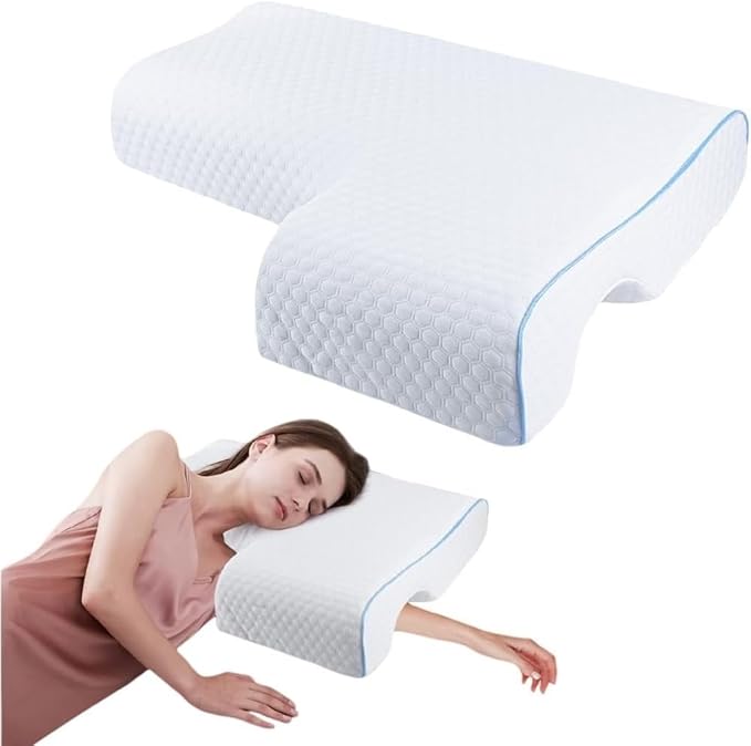 Memory Foam Cuddle Pillow – Side Sleeper Support, Arm Hole