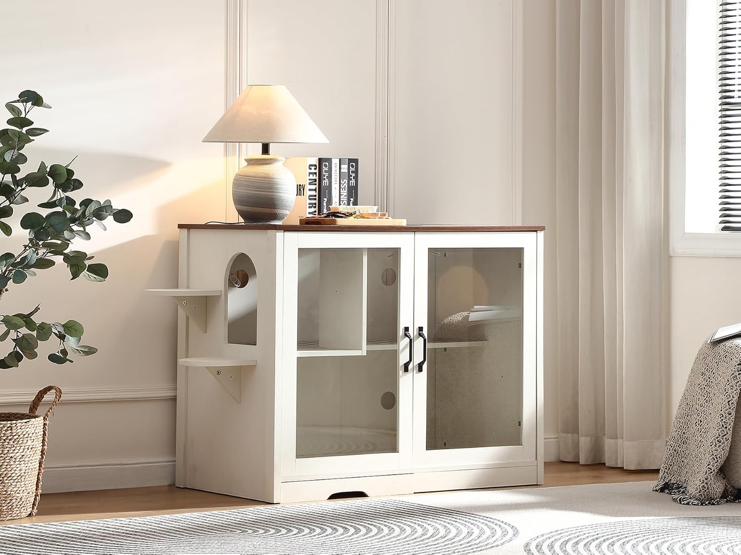 Large Cat Litter Box Enclosure with Litter Collector