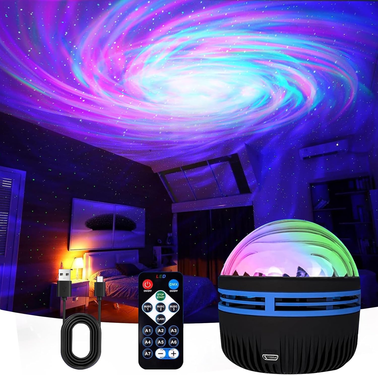 MAXROCK Galaxy Projector Night Light