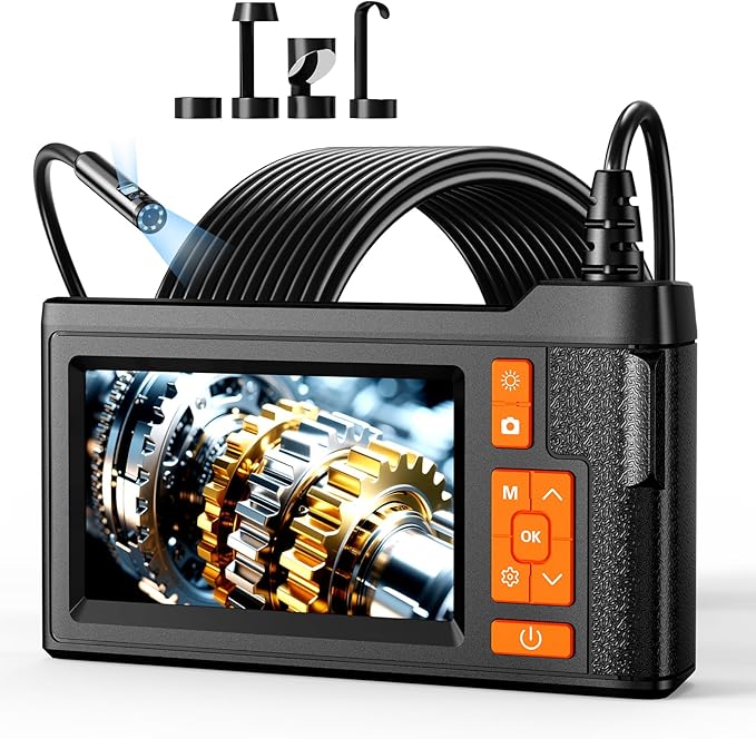 Dual Lens Endoscope Camera – 16FT Semi-Rigid Inspection Camera