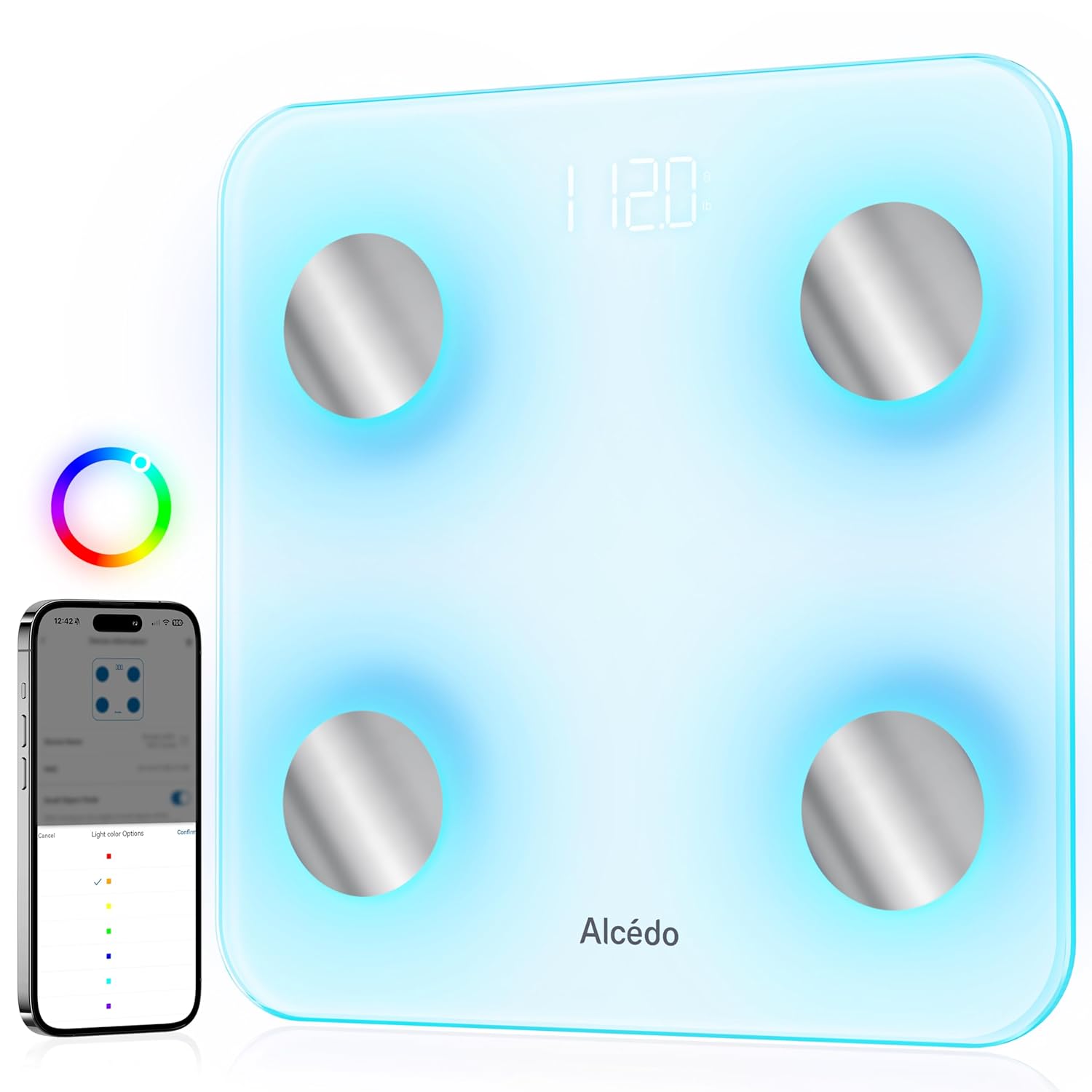 Smart Body Fat Scale – Bluetooth Color-Changing Display