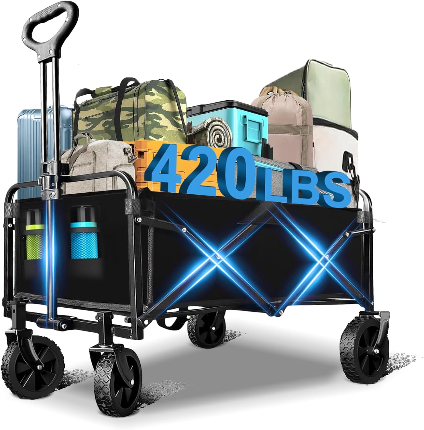 Heavy‑Duty Collapsible Wagon – 420lbs, All‑Terrain Wheels