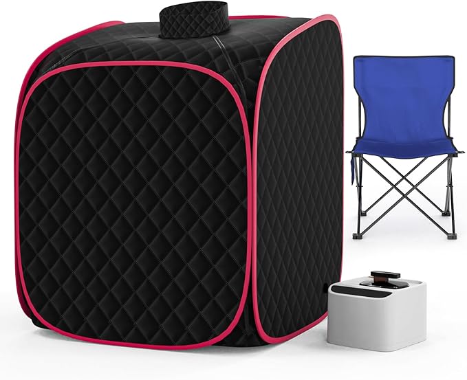 Portable Steam Sauna Box – 9 Levels Heating, Chair Included