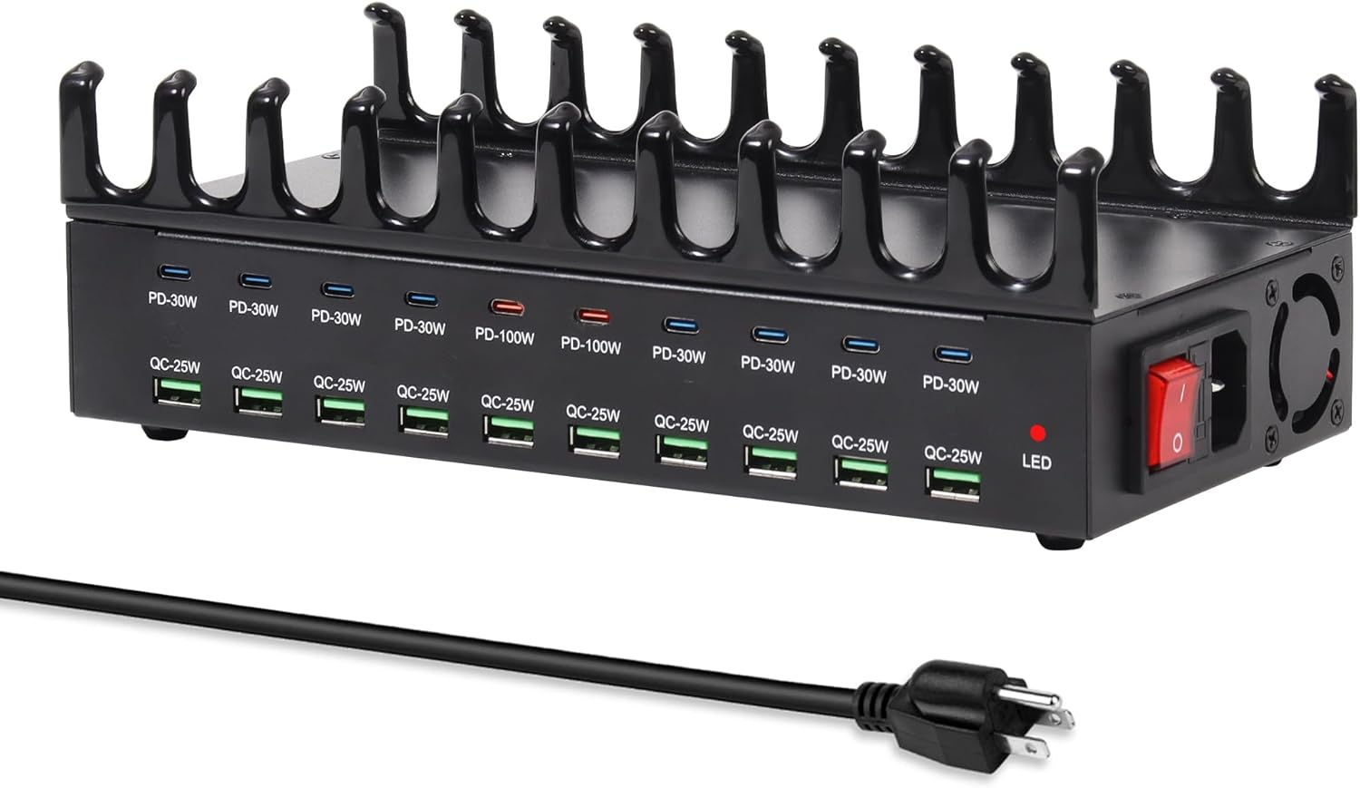 690W 20-Port USB-C Fast Charging Station