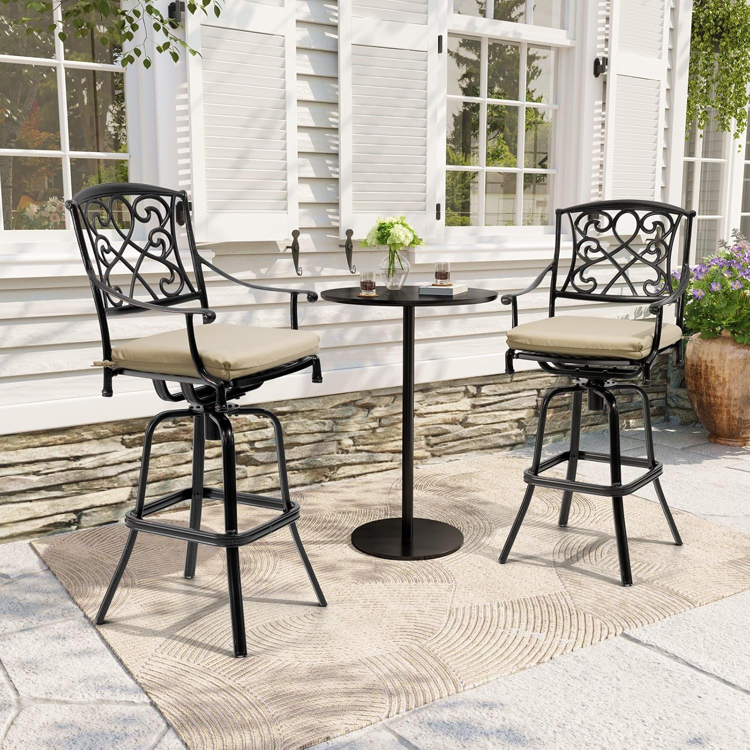 Crestlive Outdoor Bar Stools Set of 2