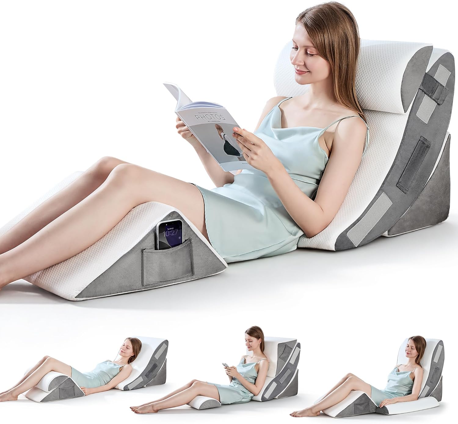 4PC Adjustable Bed Wedge Pillow Set