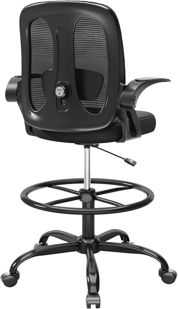 Adjustable Drafting Chair with Flip-Up Armrests