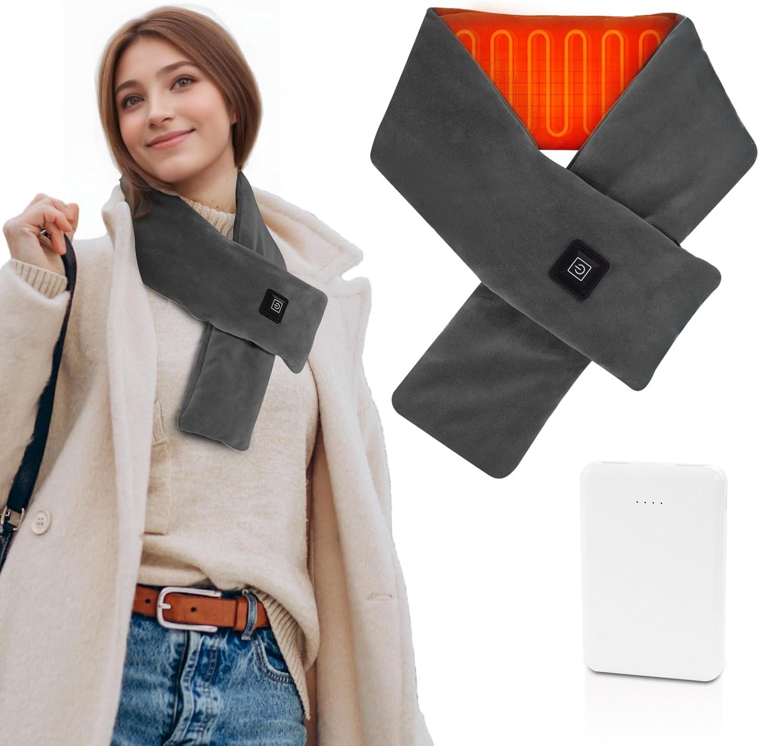 Heated Neck Wrap with Power Bank – 3 Heat Levels