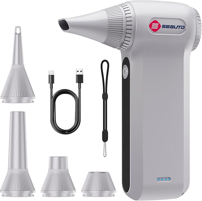 Seauto Electric Air Duster – 110K RPM, Cordless Compressed Air Alternative