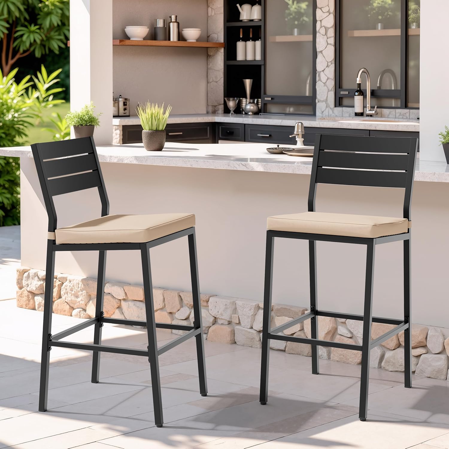 Crestlive Outdoor Bar Stools Set of 2