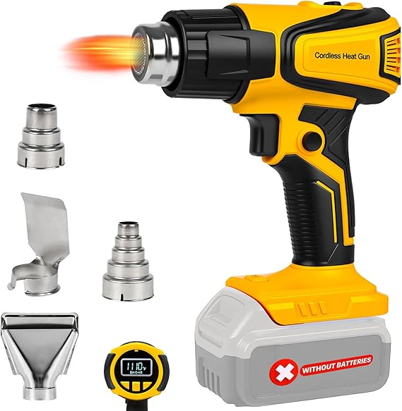 Cordless Heat Gun for Dewalt 20V Battery, 350W 2-Temp