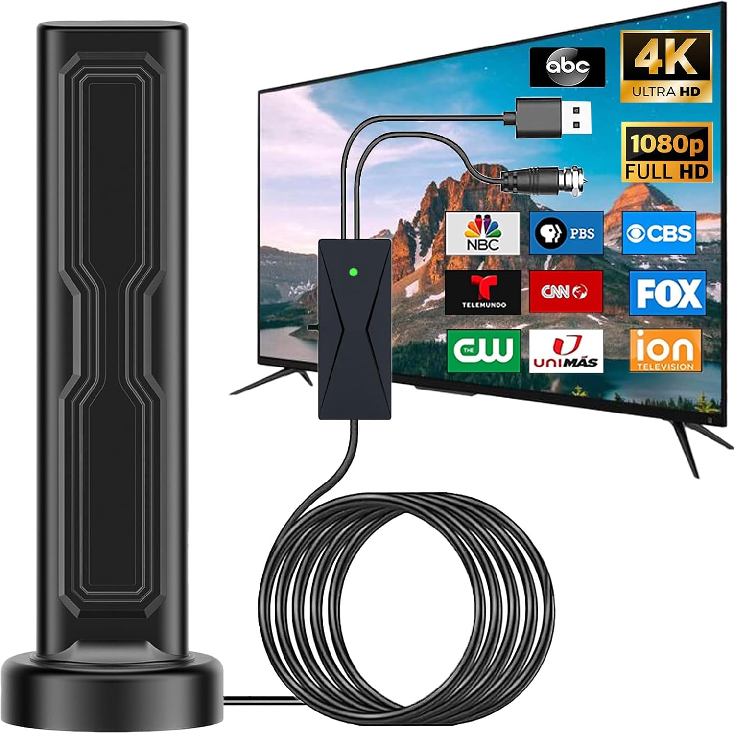 2025 Digital TV Antenna – 900+ Mile Range, Amplifier, 8K/4K Ready