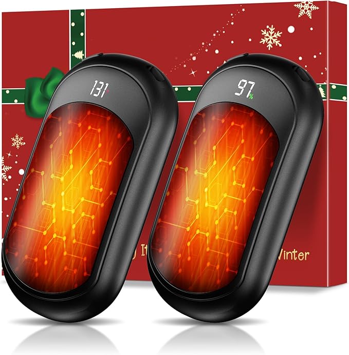 Rechargeable Hand Warmers – 2 Pack, 6400mAh, 3 Heat Settings