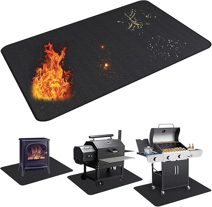 Fireproof Under‑Grill Mat – 65″ x 48″, Double‑Sided BBQ Protector