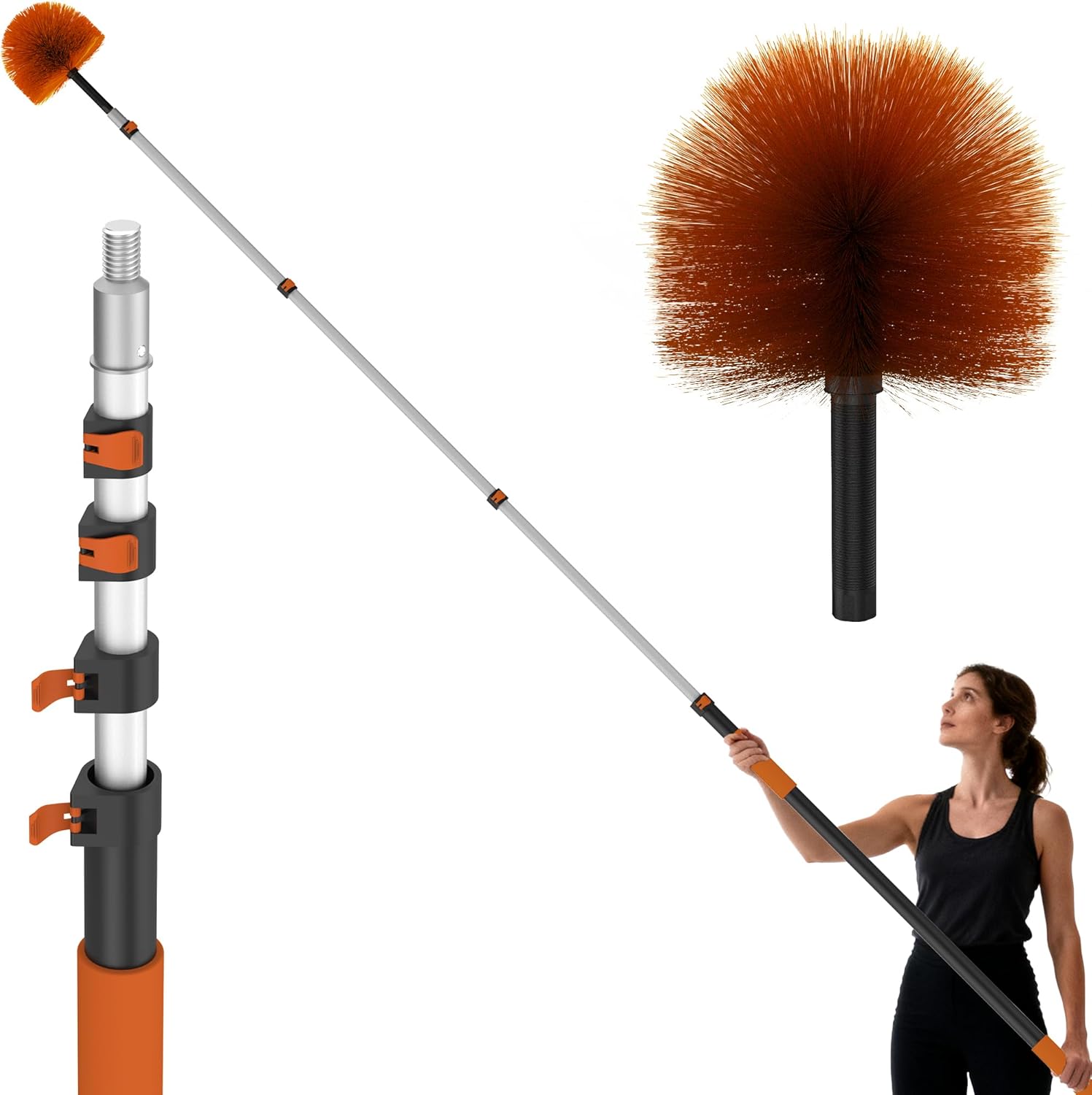 Cobweb Duster with 5‑20FT Telescoping Extension Pole