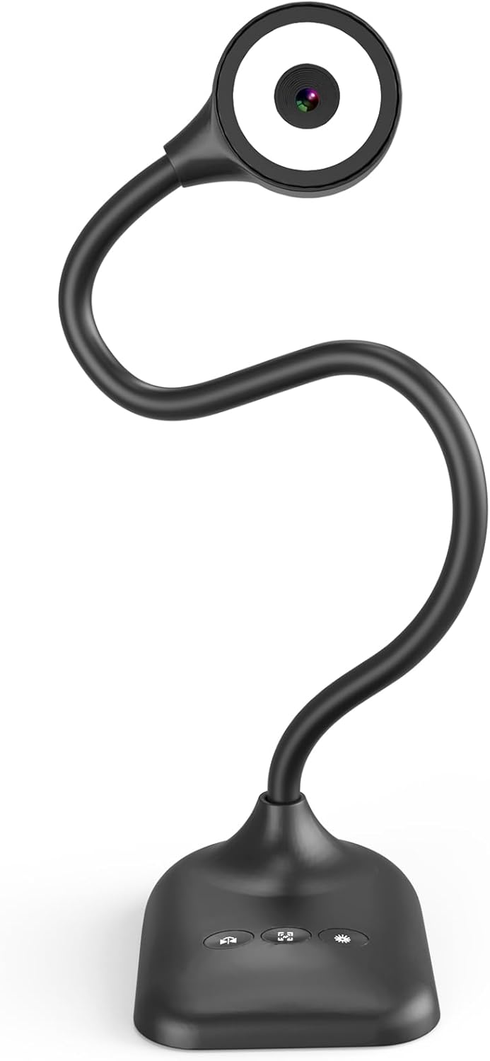 Document Camera for Teachers – HD Overhead Webcam with LED