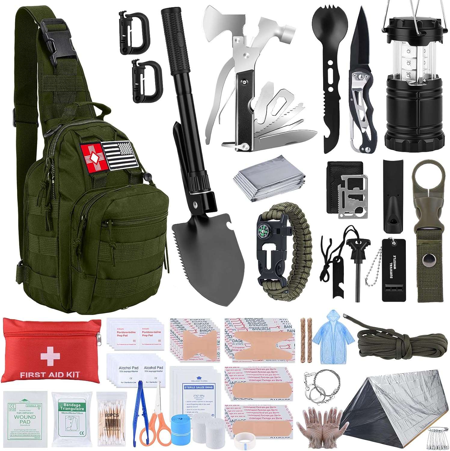 251-Piece Survival Kit – First Aid & Gear in Tactical Backpack