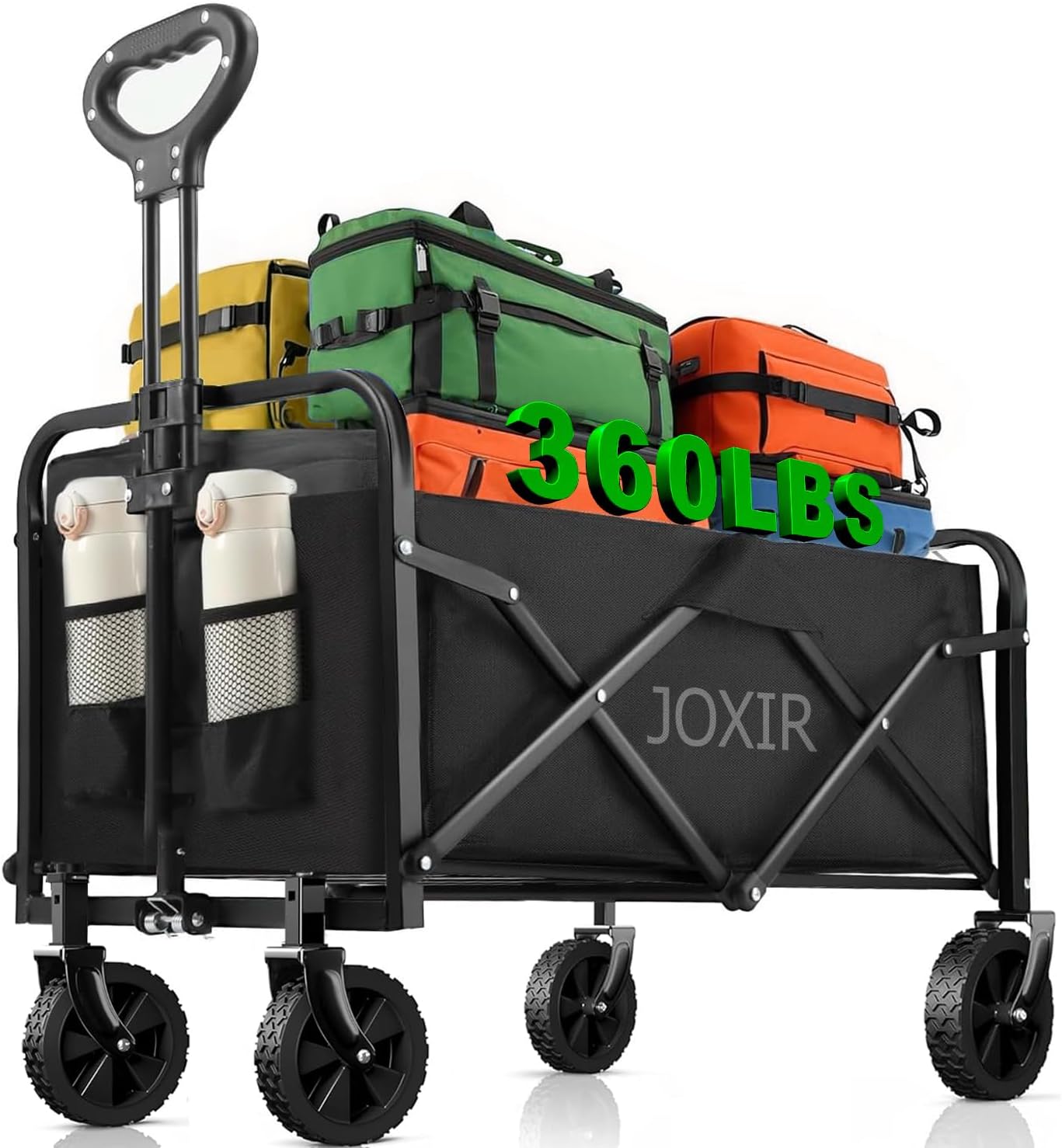 Joxir 120L Foldable Wagon – 360lb Capacity All-Terrain Cart