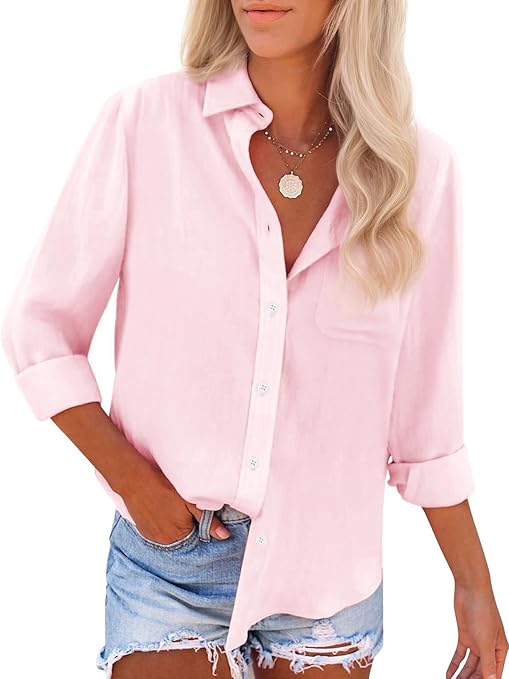 Women’s Oxford Cotton Button‑Down Shirt – Long Sleeve