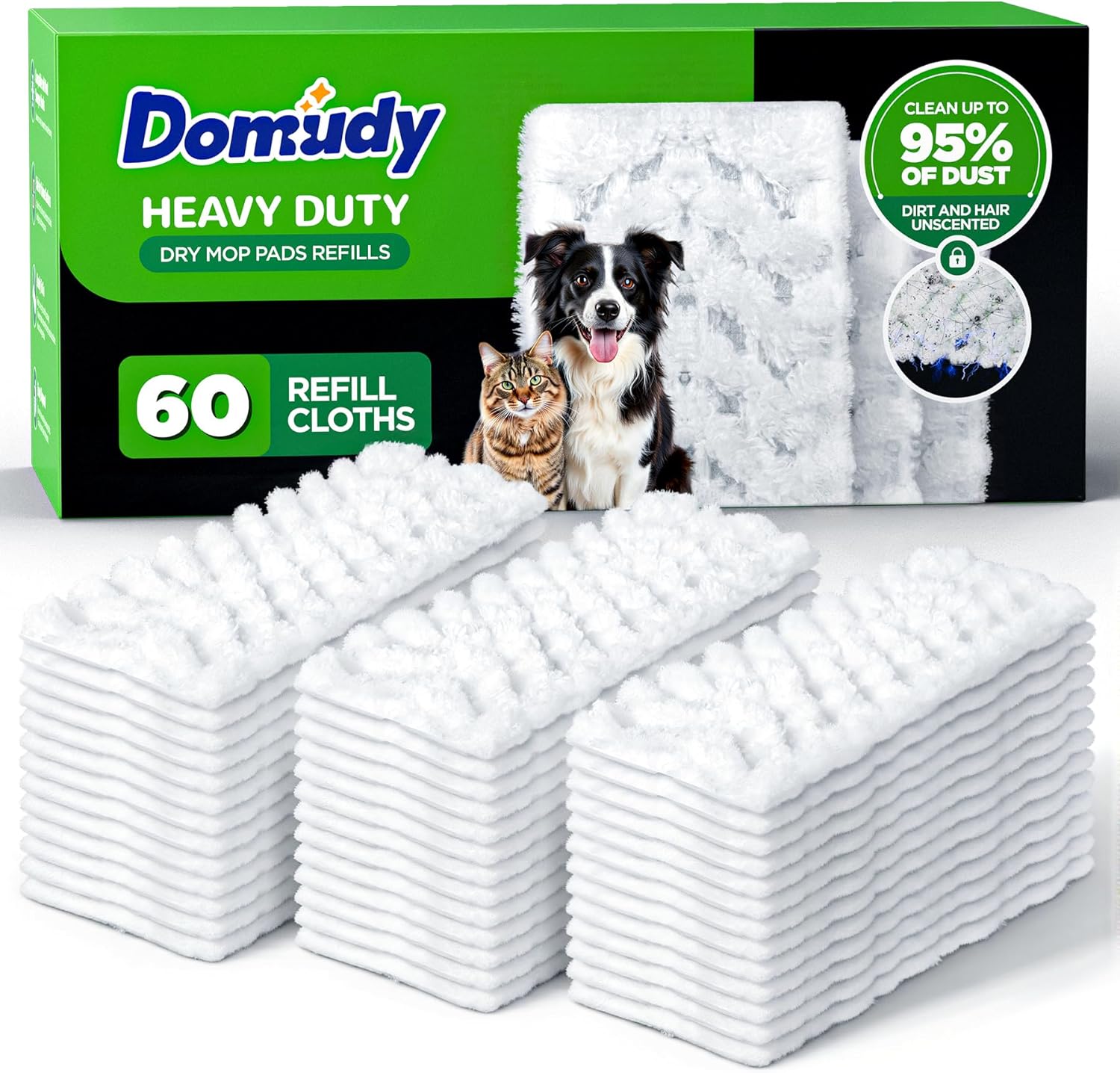 Heavy‑Duty Swiffer Refills – 60‑Count Unscented Dry Pads