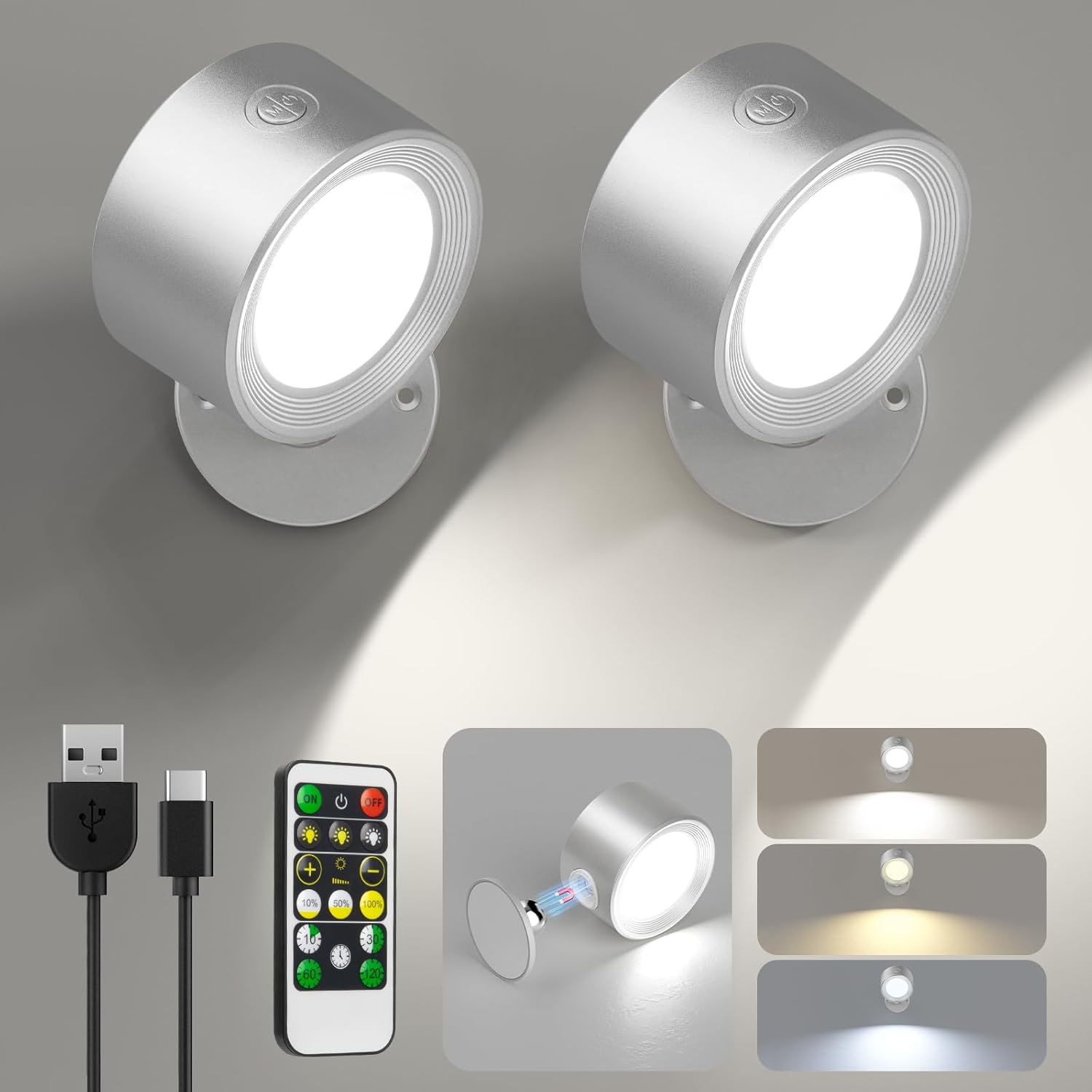 Lightbiz LED Wall Sconces 2 Pack