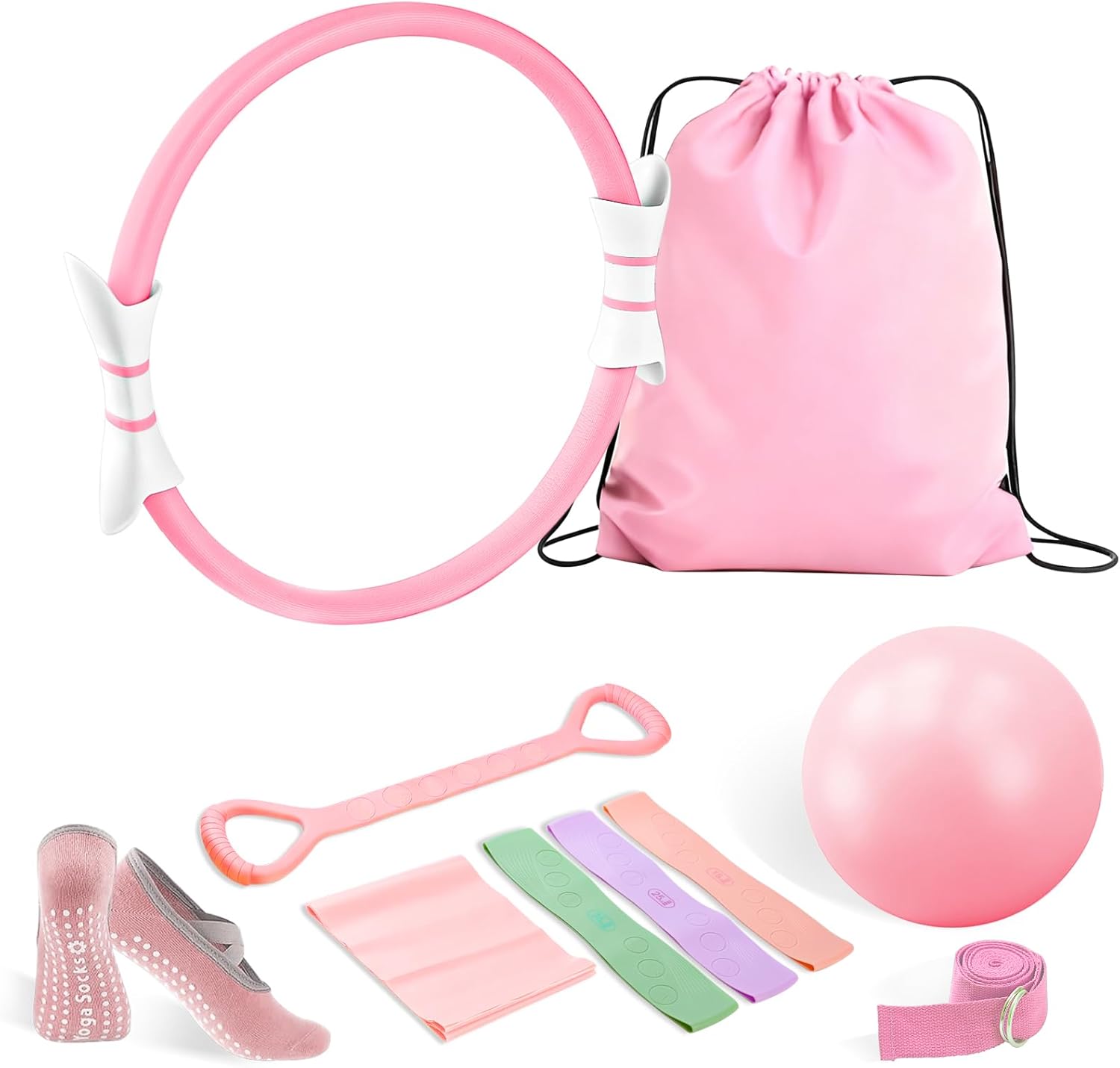 Luscinia Pilates Ring Kit for Women – Home Exercise Equipment Set