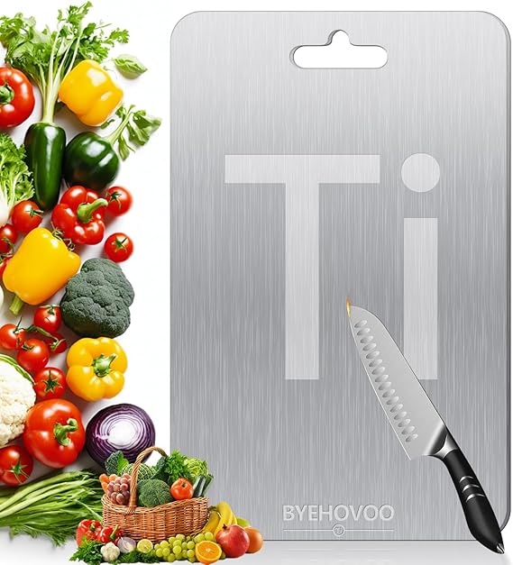 Pure Titanium Cutting Board – Double-Sided