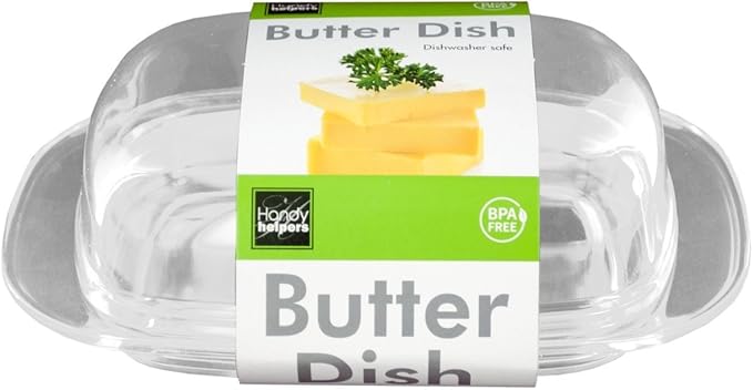 Acrylic Butter Dish – 7.25″ x 2.5″ x 5.125″, Clear & Stackable