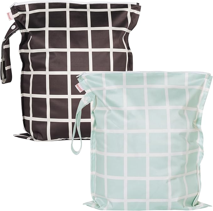 2‑Pack Wet Dry Bags – Waterproof, Reusable for Swim & Diapers