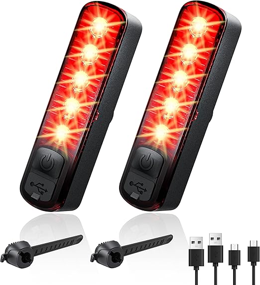 G2FS Bike Tail Light 2 Pack Rechargeable