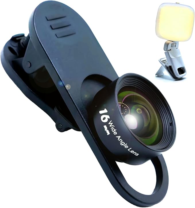 FotoZ Pro Lens Kit – Wide + Macro Lens, LED Fill Light for Smartphones