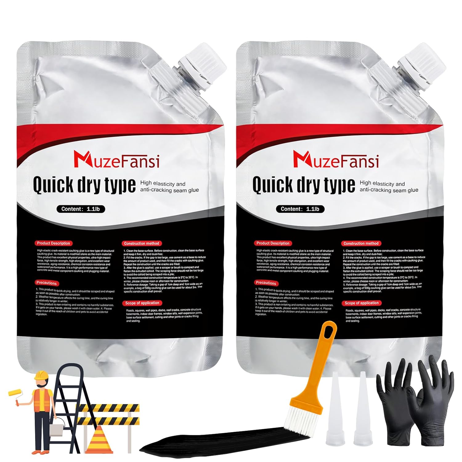 Asphalt Crack Filler & Concrete Sealant (2 Pack, 2.2LB)