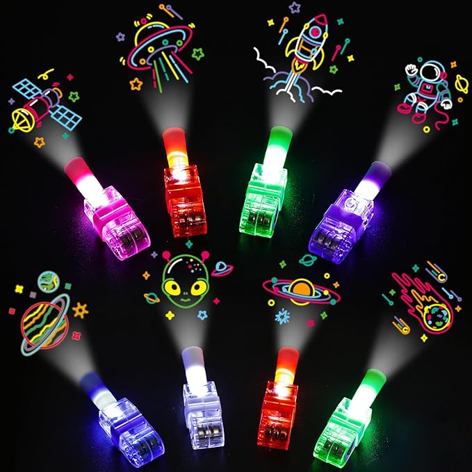 24PCS LED Space Finger Lights – Glow in The Dark Party Favors