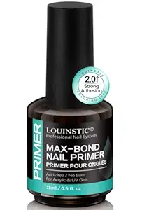 LOUINSTIC Acid‑Free Nail Primer – HEMA‑Free, No‑Burn Formula