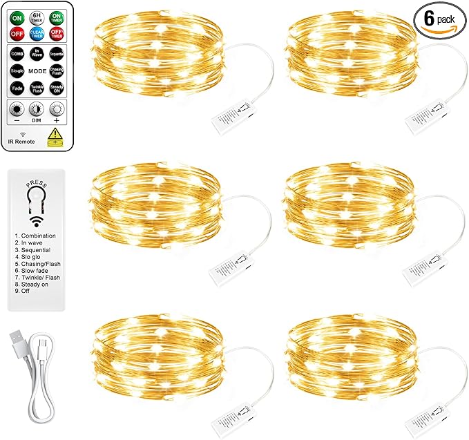 Rechargeable Fairy Lights Remote Timer