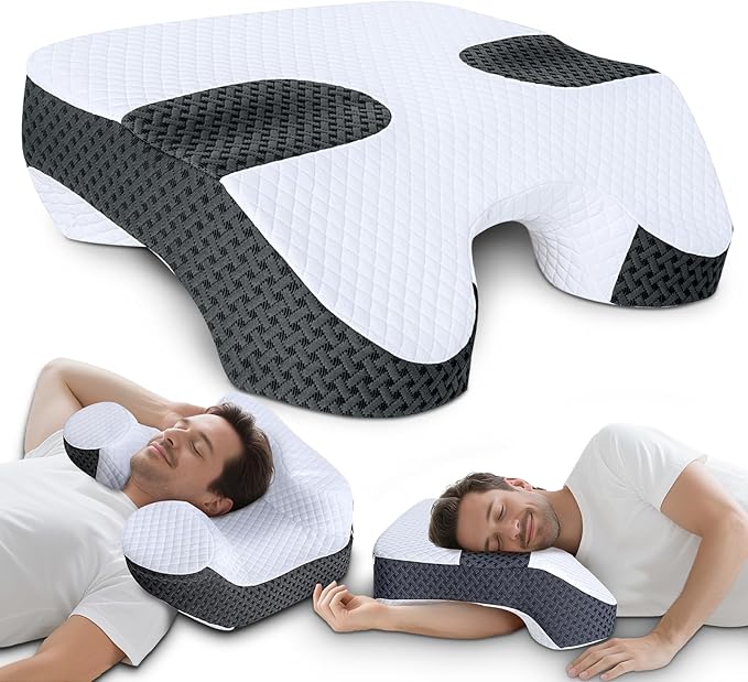 SAHEYER Side Sleeper Pillow – Arm Hole Design for Shoulder Relief
