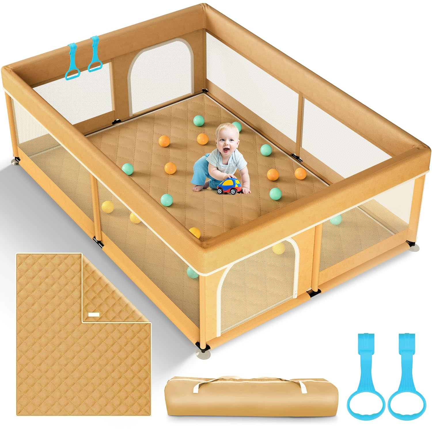 Extra Large Baby Playpen with Mat