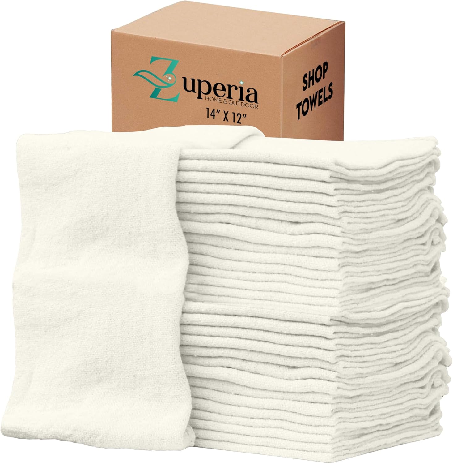Cotton Shop Towels Multipurpose White