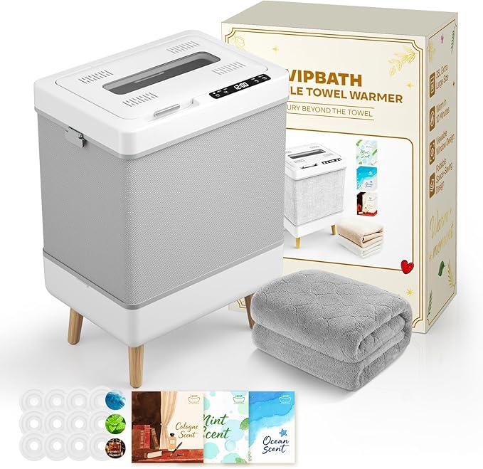 VIPBATH 35L Towel Warmer – Foldable with Window & Aroma Discs