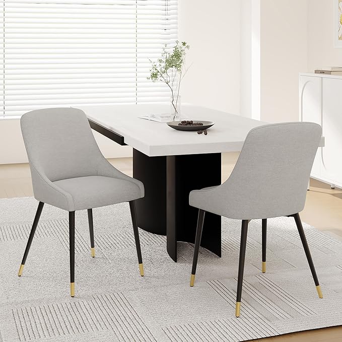 Upholstered Dining Chairs Set Gray