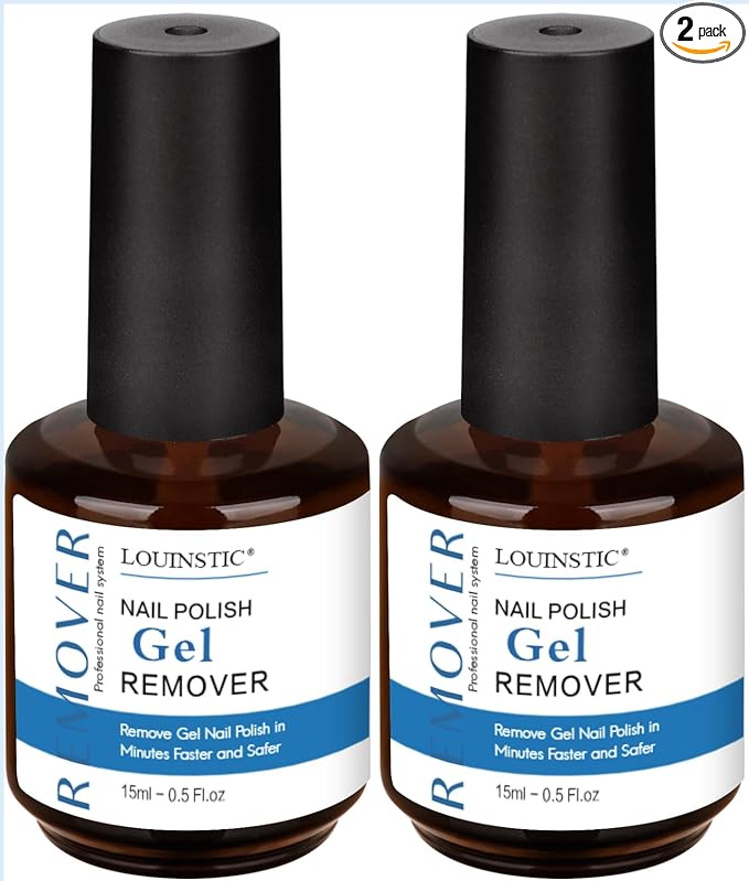 LOUINSTIC Gel Polish Remover – 2 Pack, Fast 2‑5 Min Removal
