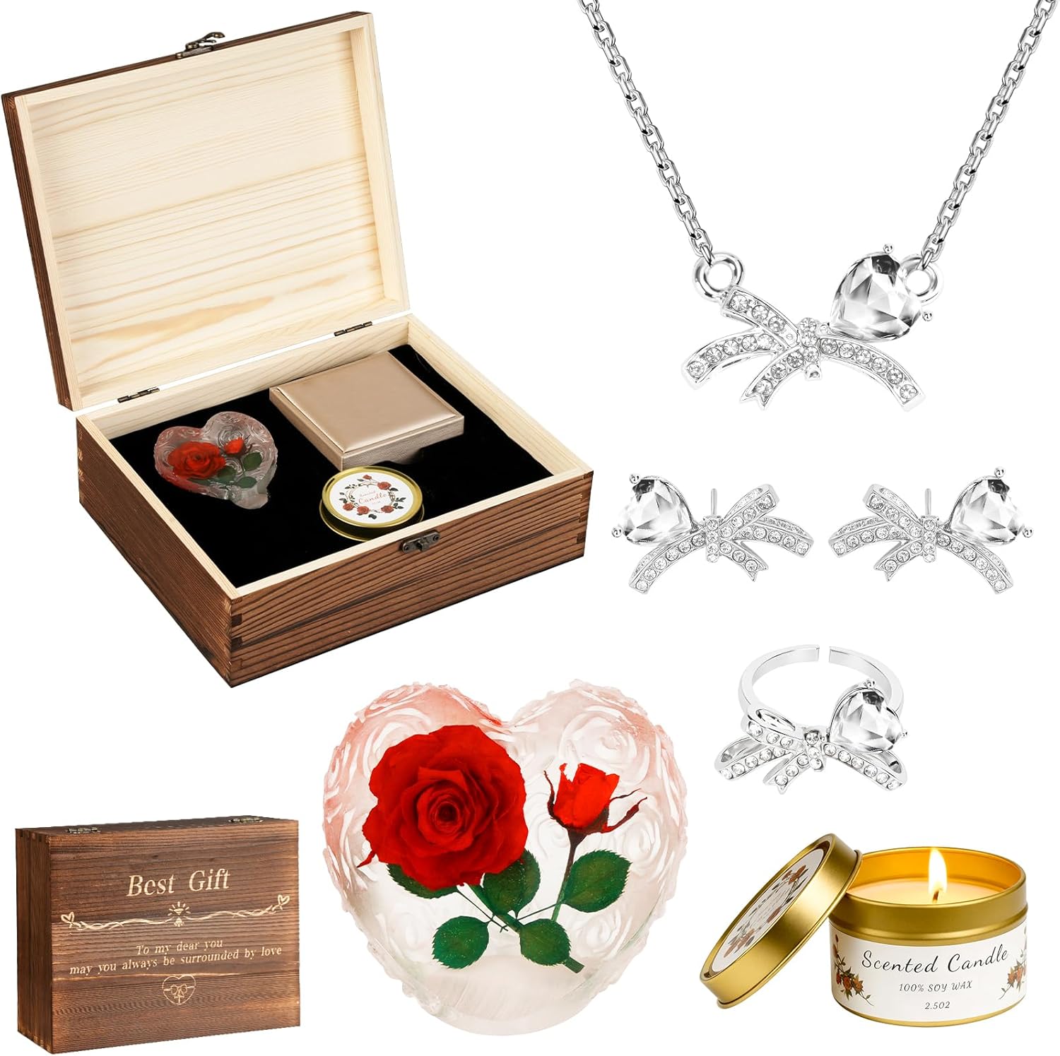 Preserved Roses Gift Set Necklace