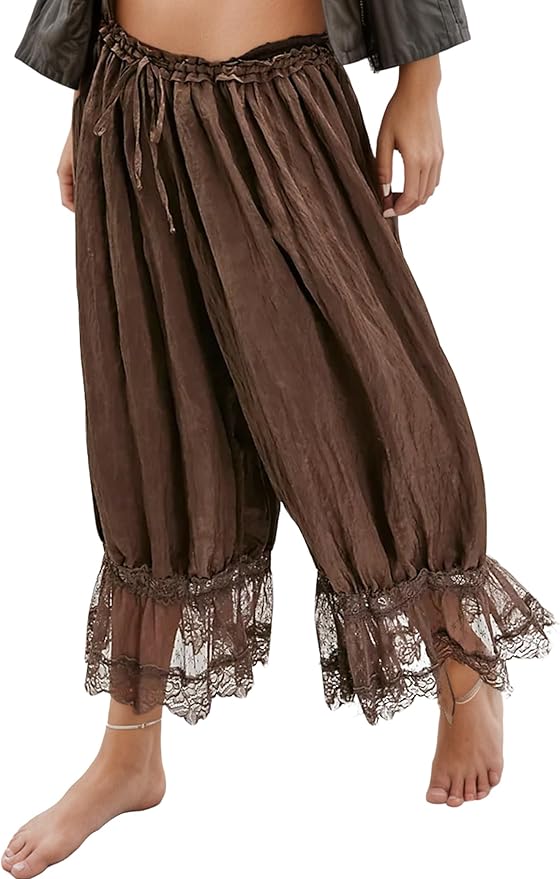 Lace Trim Long Bloomers Pettipants