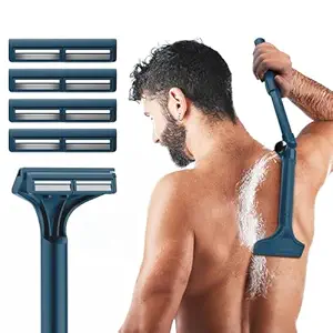 Manual Back Shaver for Men – Extendable Handle, 4 Replaceable Blades