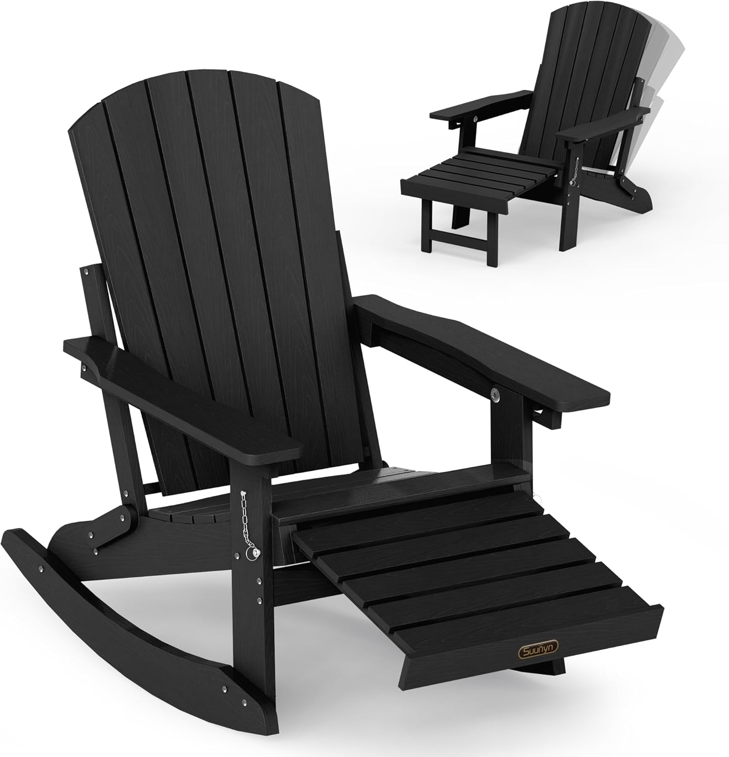 Foldable Patio Rocking Chair Ottoman