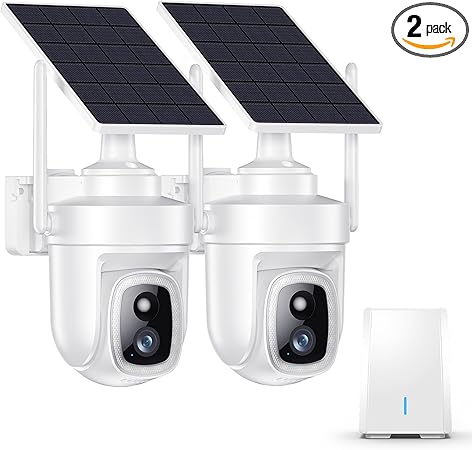 4K Wireless Outdoor Security Cameras – Solar Powered, No Subscription
